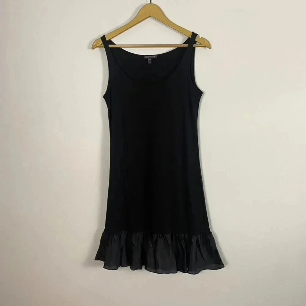 Eileen Fisher Black Silk Slip Dress